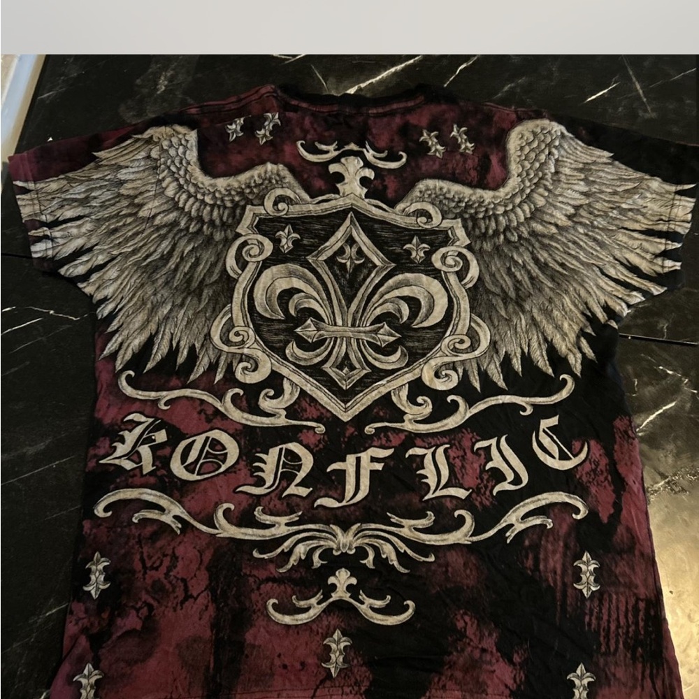 Graphic Tee with Winged Emblem